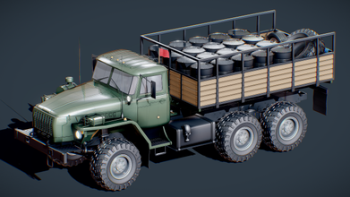 ural 4320 mod a 3d model in transport 3dexport ural-4320 ural4320cover truck russian ussr soviet military military-vehicle heavy 3d print model - Mito3D