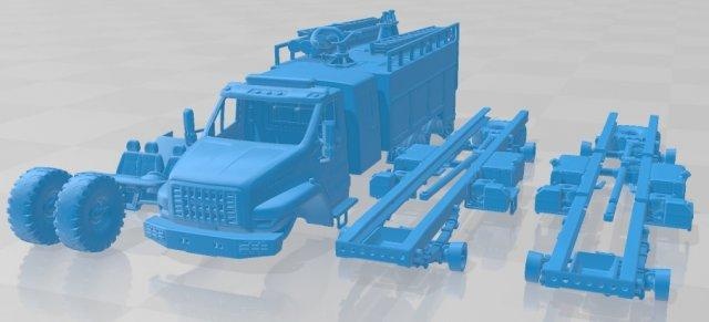 ural tanque imprimible camión 3d impresión modelo automotor espacio scalextric Tamiya rc miniz pasatiempo micro 3d print model - Mito3D