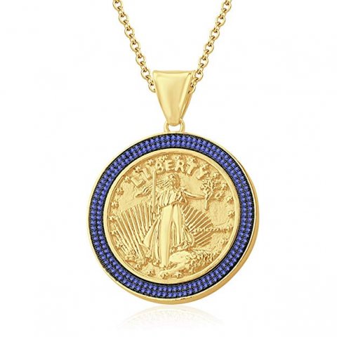 us dollar liberty gold coin diamond pendant 3 pendants antique luxury rapper hiphop jewelry necklace gemstone sapphire elegant celebrity style jewellery bling gem urban 3D print model - Mito3D