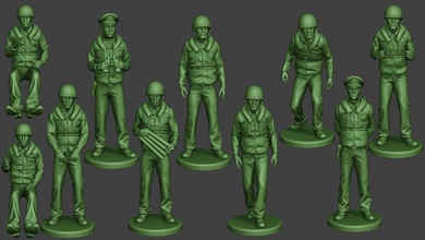 us navy ptboat crew pack ww2 usn1 3d print model in figurines 3dexport miniature figure sculpture man soldier war military army naval american sailor allies usa boat task forces 3d print model - Mito3D