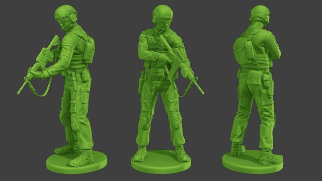us özel kuvvetler ussf1 004 3d yazdır model in figürinler 3dexport şekil minyatür heykel savaş adam kask dünya savaşı müttefikler action figure asker askeri ordu saç amerikan thompson örtmek kılıf ateş 3D print model - Mito3D