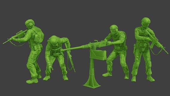 us special forces ussf1 pack 1 3d print model in figurines 3dexport figure miniature sculpture war battle man helmet worldwar allies action-figure soldier military army hair american thompson cover fire 3d print model - Mito3D