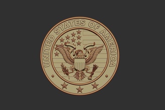 uniti d'america esercito veterano stl modello cnc 3d stampante stampa in segni loghi 3dexport americano patriota bandiera america logo emblema simbolo 3d print model - Mito3D
