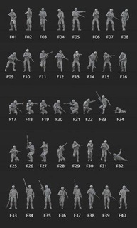 Etats Unis marines pack figurines stl soldats 3rprint 3d print model - Mito3D