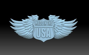Uniti d'America americano Ali aquila logotipo emblema cnc decorazione pannello 3d print model - Mito3D