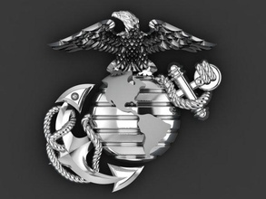 usmc emblem - us armed forces gold jewellery silver marine eeuu viral eagle 3d print model - Mito3D