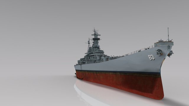 uss missouri bb-63 3d model in submarine 3dexport vehicle ship watercraft battleship military lowa-class navy america us 3D print model - Mito3D