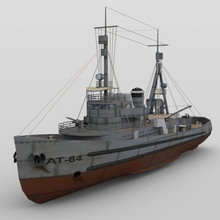 uss navajo in fbx obj format 3d model patrol boat 3dexport ship vehicle naval vessel historic navy american 3d print model - Mito3D