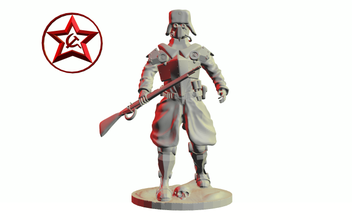 ussr red army infantry 3d print v2 model printer sovets weapon figurine war man 3d print model - Mito3D