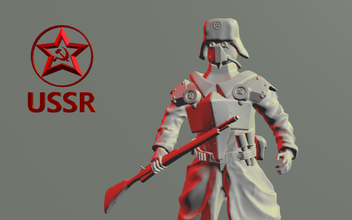 ussr red army infantry 3d print v2 model in man 3dexport printer sovets figurine war 3d print model - Mito3D