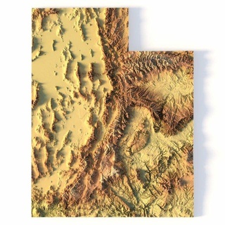 Utah stl 3d Stampa modello terreno Uniti d'America nazione America arte carta geografica 3d print model - Mito3D