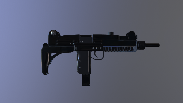 uzi q 3d modelo in 3dexport pistola rifle 3D print model - Mito3D