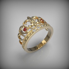 v001 diadema squillare 3d stampa modello in anelli 3dexport diamante gemma oro gioiello gioielleria signore prezioso nozze 3d print model - Mito3D