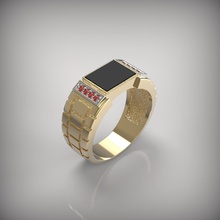 v002 hombres del anillo el diamante joya la joyería precioso mens de oro gem los anillos 3d print model - Mito3D