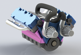 v6 motor 3d modelo in herramientas 3dexport engine car solidworks 3d print model - Mito3D