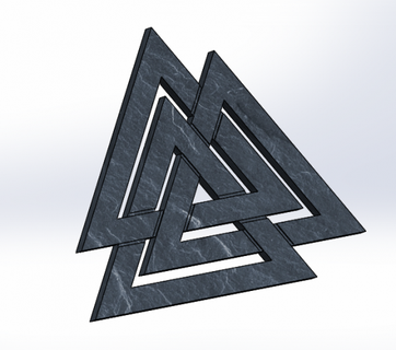 valknut ancien scandinave symbole 3d impression modèle in panneaux logos 3dexport talisman mascotte 3d print model - Mito3D