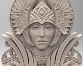 valquiria panel escandinavo mitología vikingo pagano deidad Thor mjollnir vikingos odin valkyria impresión imprimible interior 3d print model - Mito3D