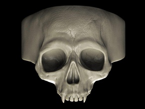 vampiro anillo del cráneo de la fantasía criatura halloween horror horrorring joyería los anillos el skullring dientes vampirering 3d print model - Mito3D