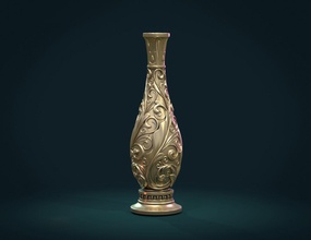 vase embroidery scrolls decor bowl printable baroque 3d print model - Mito3D