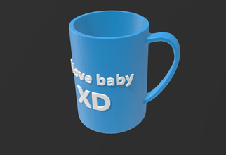 vase cup i love baby free 3d print model in decor 3dexport stl obj printing printable decoration heart 3d print model - Mito3D