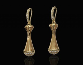 vase earrings 3d print model in 3dexport printable stl gold silver platinum sterling gemstones brilliant women diamond fashion earring jewelery 3d print model - Mito3D