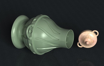 vaso com tampa vaselid cerâmica-vaso 3d print model - Mito3D