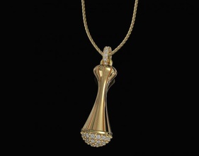 vase pendant 3d print model in pendants 3dexport printable stl gold silver platinum sterling gemstones brilliant women diamond brillant fashion jewellery 3d print model - Mito3D