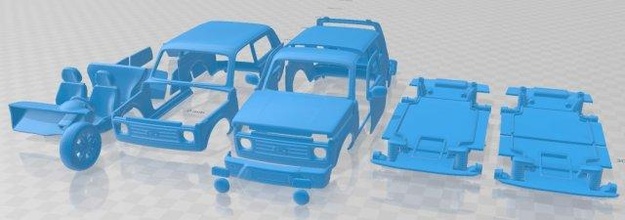 vaz lada niva 4x4 urban 2019 printable car 3d print model in automotive 3dexport slot scalextric tamiya rc miniz hobby micro 3d print model - Mito3D