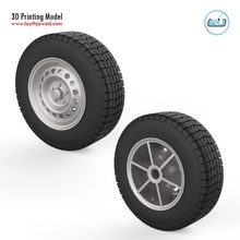 vehículo ruedas 1 32 rueda neumático coche vehiculo camión pesado escala Tamiya remolque cabina carga rotación diámetro cuadro rc 3d imprimible 3d print model - Mito3D