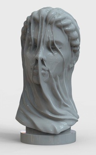 voilé vierge sculpture soirée voile buste Vigine art arte 3d print model - Mito3D