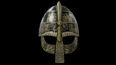 Vendel período vikingo casco vikingos medieval armadura equipo engranaje nórdico acero hierro bronce adornado pbr unidad unrealengine4 middle ages cabeza proteccion guerrero 3d print model - Mito3D