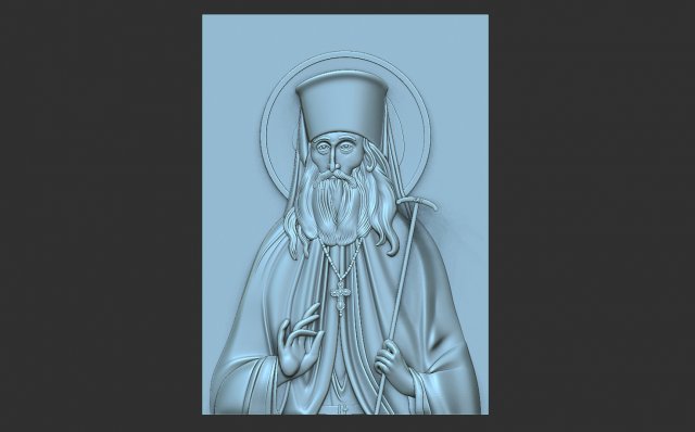 venerable pimen ugresh orthodoxy religion icon cnc catholic catholicism christianity relief 3D print model - Mito3D