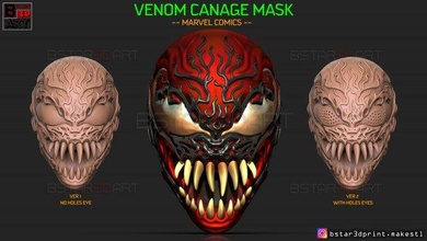 venom carnage mask - 2021 marvel comics cosplay 3d print model in game accessories 3dexport spiderman helmet costume venomcarnage movie face head toys halloween games 3d print model - Mito3D