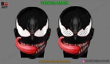 venom mask - marvel cosplay 3d print model in toys 3dexport venommask helmet venomhelmet venomcosplay cosplaymarvel comic cosplaycomic toy accessories games face-mask face head covid halloween-mask 3d print model - Mito3D