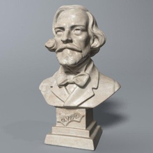 Verdi busto ópera compositor escultura mármol italiano estatua retrato masculino decorativo arquitectura histórico 3d print model - Mito3D