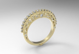 verragio band 3d print model in rings 3dexport ring jewelry jewellry printable gold silver exclusive original gem diamond 3d print model - Mito3D