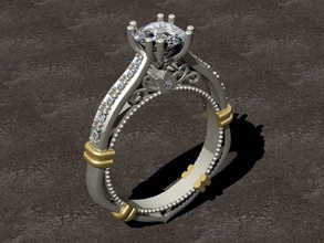 verragio bague 3d impression modèle in anneaux 3dexport bijoux imprimable or argent gemme diamant 3d print model - Mito3D