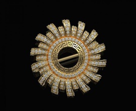 versace sun brooch 3d printable stl gold silver platinum sterling gems gemstone jewel classic women brilliant diamond versace sun brooch brooches jewellery
