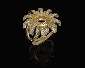 versace sun ring 3d printable stl gold silver platinum sterling gems gemstone jewel classic women brilliant diamond versace sun ring rings jewellery