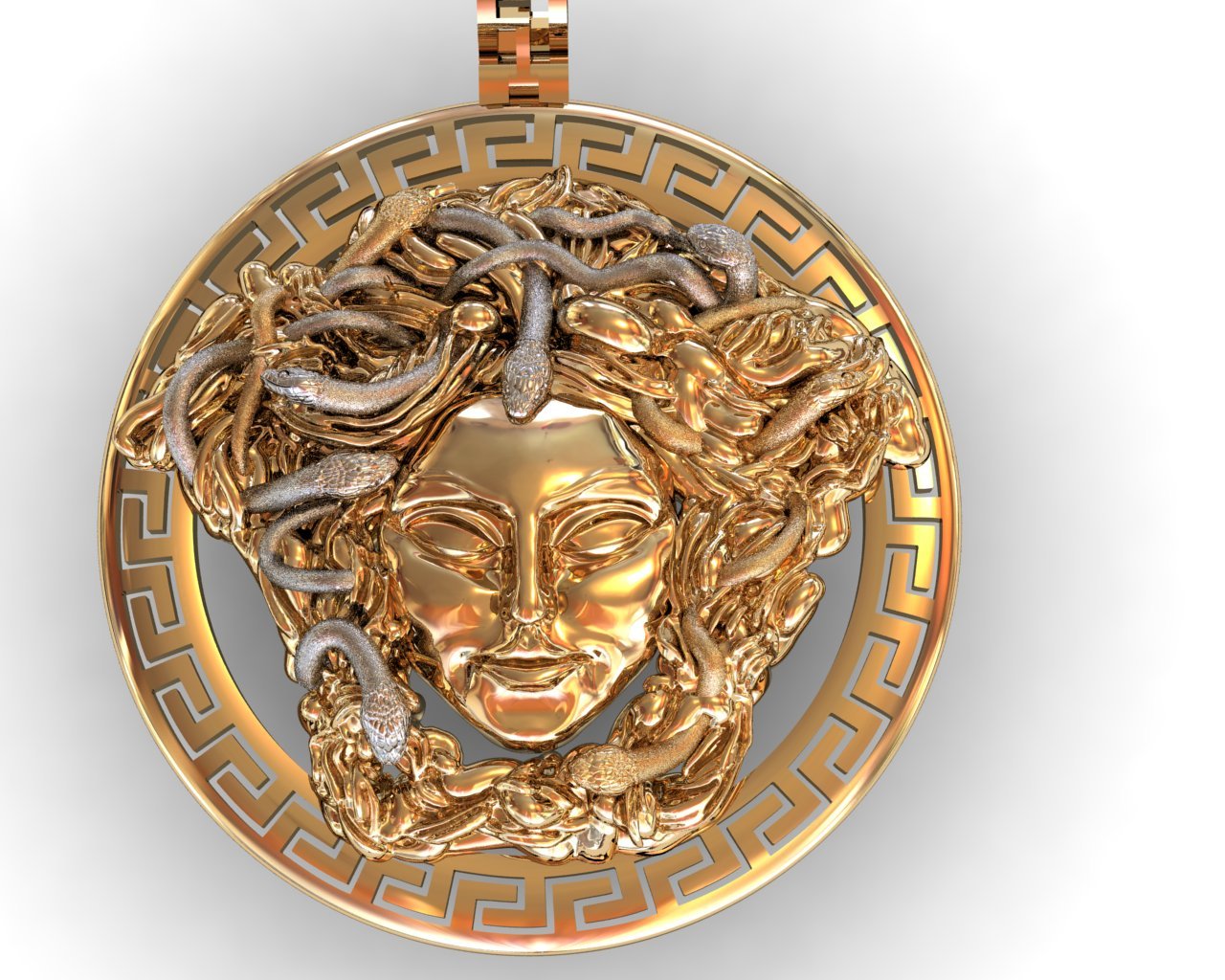 versache meduza pendant jewellery jewelry pendants printable sculpt silver versace zbrush 3D print model - Mito3D