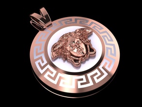 versade medusa necklace enamel jewel gold pendant silver printable 3d print model - Mito3D