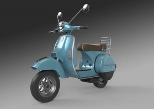 vespa px125 motor 3d piaggio moto vélo scooter 3d print model - Mito3D