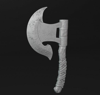 viking axe 6 toys valhalla war weapon mythology fantasy sculpture barbarian sword knife blade dwarf warrior knight steel iron tabletop ancient throw 3d print model - Mito3D