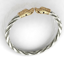 viking bracelete vintage jóias feminino pulseira printable exclusiva coroa ouro direito mão a moda de casamento gem rhiho o cad cnc mulher jóia 3d print model - Mito3D