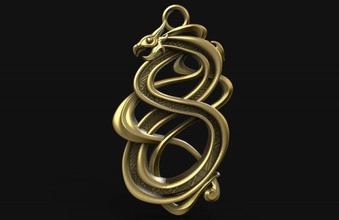 viking dragon pendant 3d print model in pendants 3dexport jewelry jewel knot celtic 3d print model - Mito3D