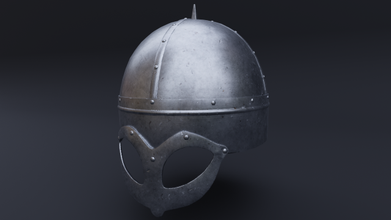viking helmet gjrmundby game ready model 3d in 3dexport military medieval historical lowpoly realistic war iron armor steel melee old pbr battle norse 3d print model - Mito3D