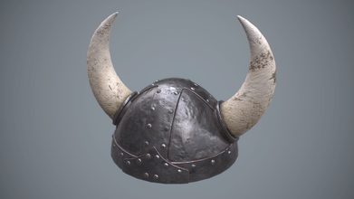 viking helmet 3d model in 3dexport steel armor ancient knight antique protection iron horn pbr materials military 3d print model - Mito3D