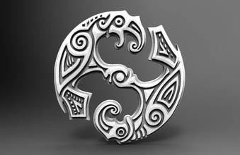 Wikinger Rabe cnc odin keltisch mittelalterlich Linderung Basrelief Zeichen Symbol nordisch 3d print model - Mito3D