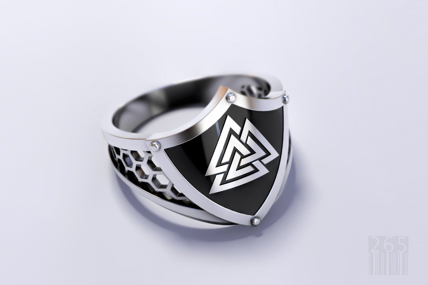 viking anel valknut 3d impressão modelo in argolas 3dexport jóias prata amuleto luxo enfeite projeto cera imprimível estilo rede escudo talismã mascote guerreiro eslavos 3D print model - Mito3D