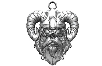 viking skull pendant 14 3d print model in pendants 3dexport celtic medieval jewelry fashion 3d print model - Mito3D